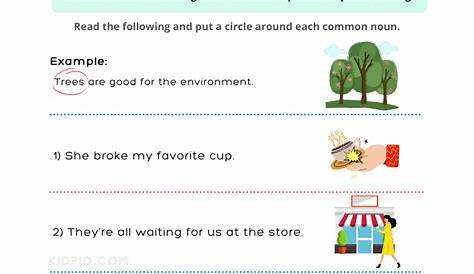 Proper and Common Nouns Printable Worksheets for Grade 1 - Kidpid