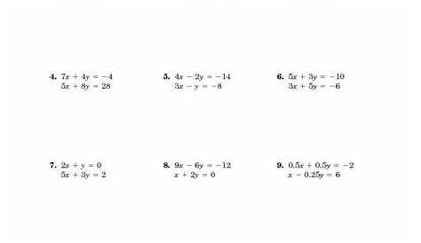 Online Colleges Review: Systems Of Equations Elimination Method Worksheet