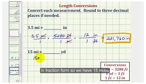 Ex: Length Conversions: Miles to Inches, Miles to Yards - YouTube