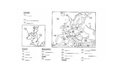 Map of Europe Worksheet by Nick Weigand's Store | TpT