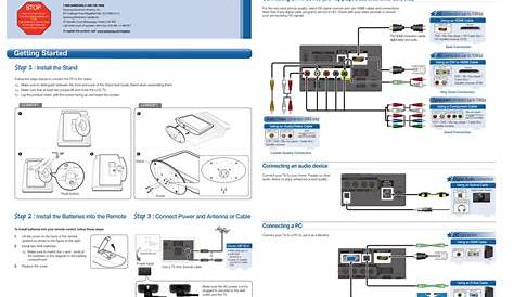 SAMSUNG LN19C450E1D TV QUICK SETUP MANUAL | ManualsLib