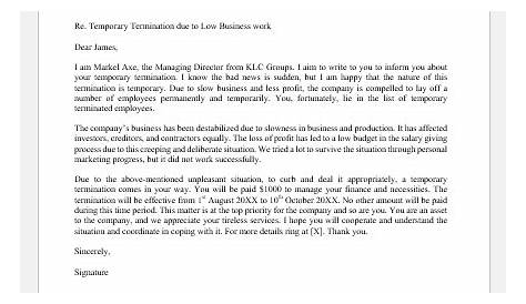 sample layoff letter due to lack of work