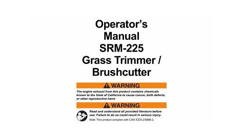 ECHO SRM-225 Operator’s Manual | Manualzz