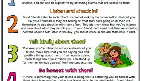 Healthy Relationship Worksheets for Kids and Teens