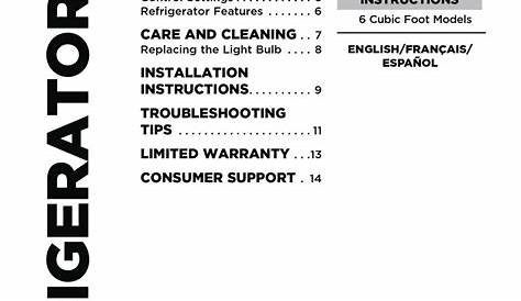 GE GCE06GGHWW REFRIGERATOR OWNER'S MANUAL & INSTALLATION INSTRUCTIONS