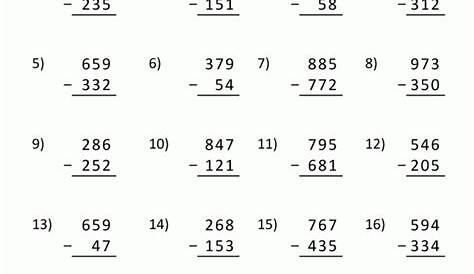 3-digit subtraction with regrouping worksheets pdf