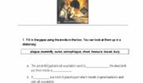 The Mummy worksheets