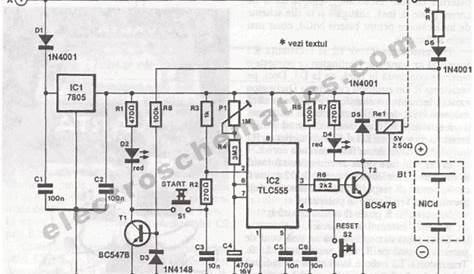 Portable NiCd Battery Charger Circuit - ElectroSchematics.com