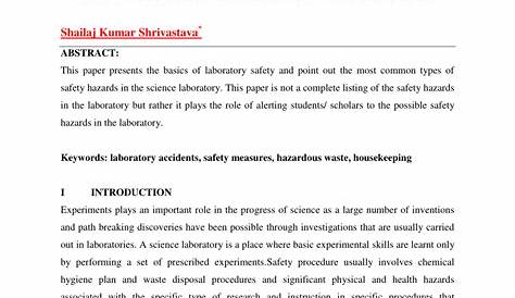 safety in the laboratory pdf