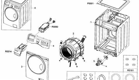 CABINET ASSY Diagram & Parts List for Model WF218ANW* Samsung-Parts