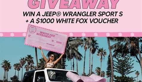 White Fox Ultimate Giveaway: Win a Jeep Wrangler Sport S + a $1,000