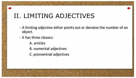 descriptive adjective and limiting adjective
