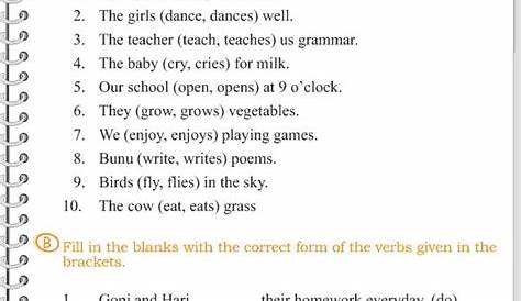 present tense verbs worksheets