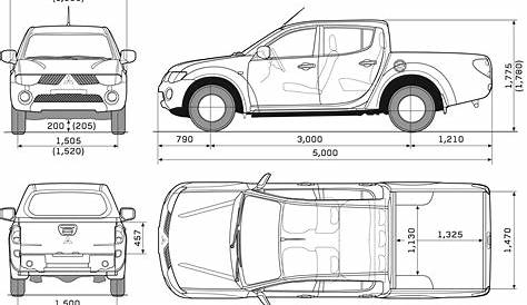 Blueprints de autos viejos y nuevos Mitsubishi Strada, Mitsubishi