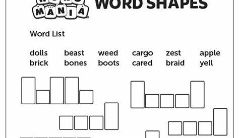 Word Shapes Worksheets - Level 3 Teaching Resource | Teach Starter