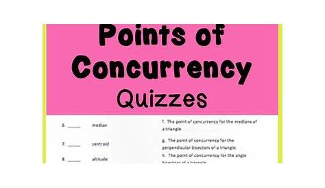 geometry points of concurrency worksheets