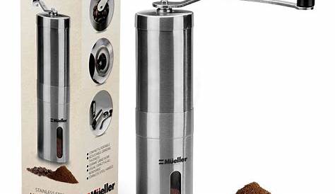 Mueller Austria Manual Coffee Grinder, Whole Bean Conical Burr Mill for