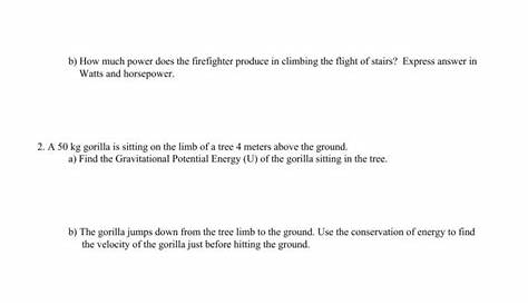 physical science worksheets conservation of energy #2