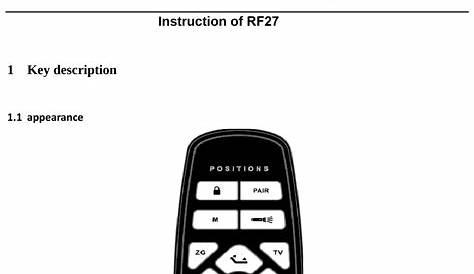OKIN Refined Electric Technology RF27 Remote Control User Manual
