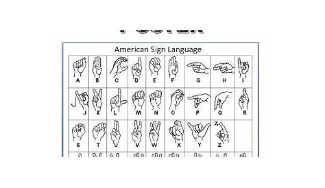 sign language words printable