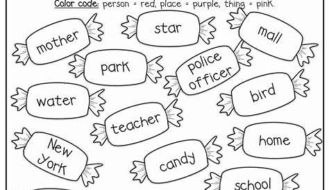 Free Noun Worksheet for Kindergarten | Kindergarten worksheets, Nouns