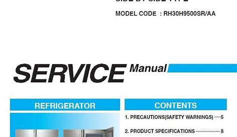 samsung refrigerator service manuals download