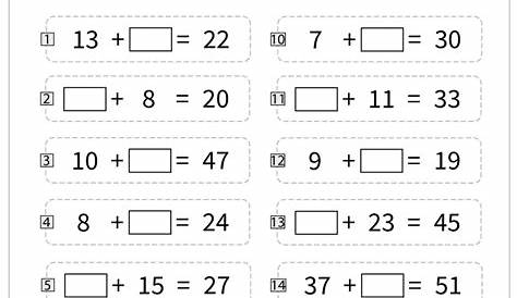Addition and Subtraction Worksheets with Answer Key