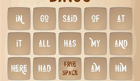 sight word bingo printable pdf