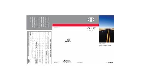 2011 Toyota Camry Warranty and Maintenance Guide PDF Manual | Car Owners Manuals
