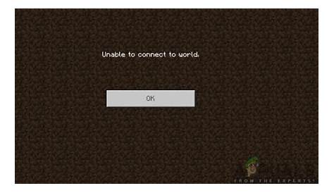 cannot connect to world minecraft