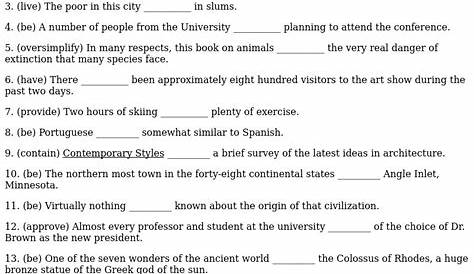 Subject-Verb Agreement Worksheet for 8th - 10th Grade | Lesson Planet