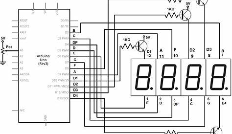 circuit diagram of 7 segment display