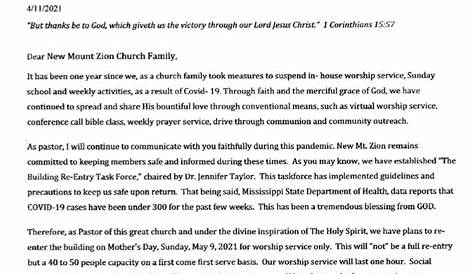sample visitor letters for churches