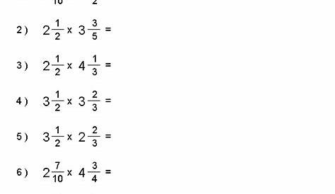 mixed number multiplication worksheet