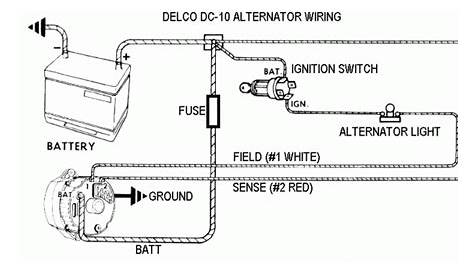 Classic Most Basic 3-Wire Delco Alternator Wiring - Seaboard Marine
