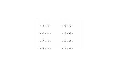 subtracting mixed numbers like denominators worksheets