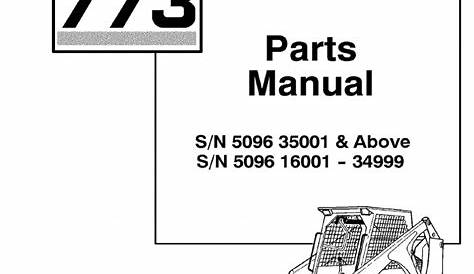 Bobcat 773 F Series Skid Steer Loader Parts Catalogue Manual (SN 5096