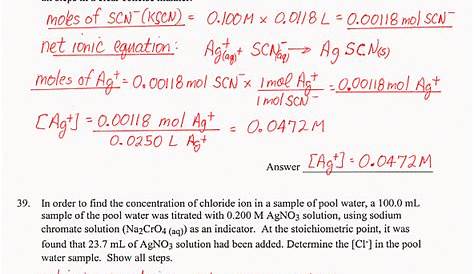 Chemistry Unit 7 Worksheet 3