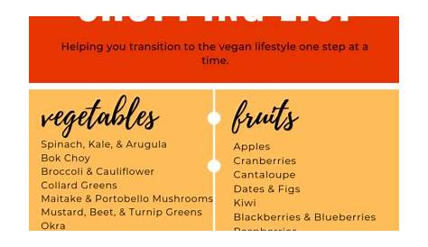 vegan food list pdf