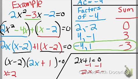 factoring ax2 bx c worksheet