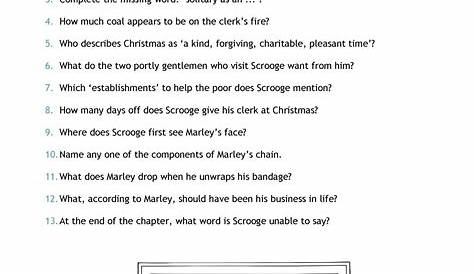 A Christmas Carol Worksheets Ks4 | AlphabetWorksheetsFree.com