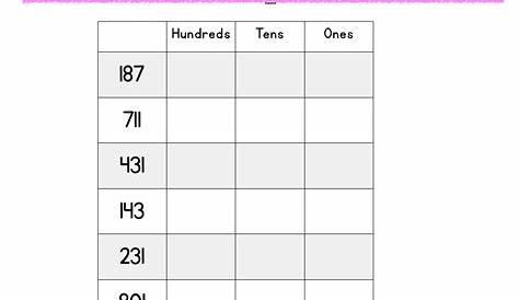place value to 100 worksheets