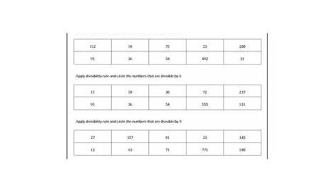 divisibility rules 3 6 9 worksheets pdf