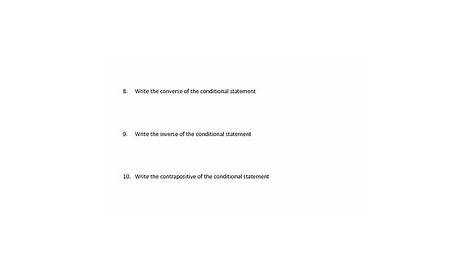 geometry conditional statements worksheets with answers