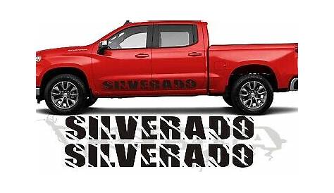 2X Side Vinyl Decals for Chevy Silverado 2019-2020 Ripped lettering