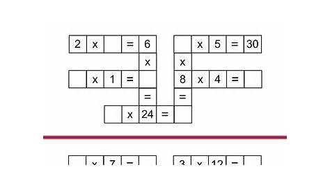 math crossword puzzles 4th grade