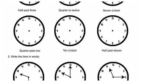 Telling the time: worksheet