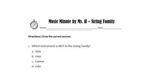 string family worksheet