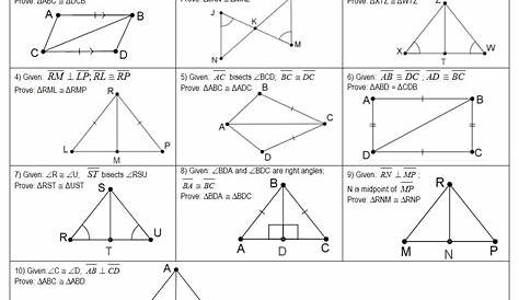Triangle Congruence Proof Worksheet