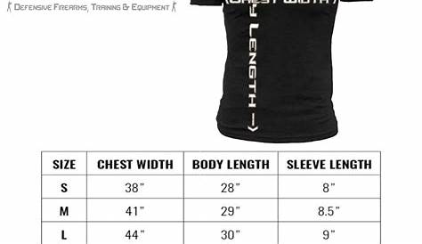 T-Shirt Size Chart – Bulwark Defense